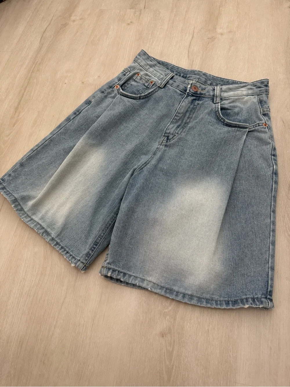 Women’s Washed Blue Denim Shorts